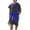 Blue, variant on Men’s Hooded Terry Cloth Poncho Robe, Short Sleeve Changing Robe with Front Kangaroo Pocket, One Size Bath Cover‑Up