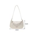 thumbnail image 4 of Bolso pequeño retro para mujer con doble cadena de PU y mariposa (blanco A), 4 of 6