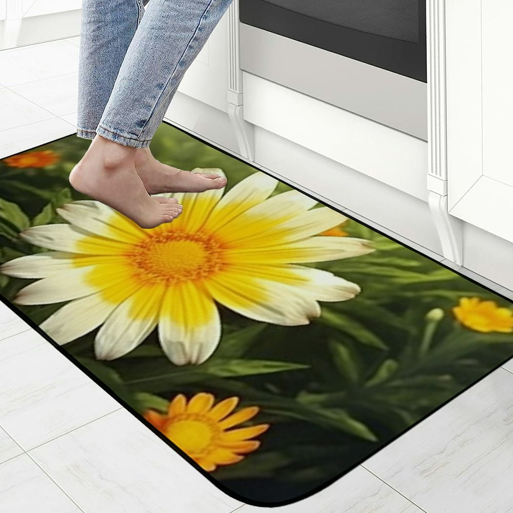 PHYHOO Doormat Floor Rug/Mat - Harsh Aster Family Garden Flowers ﻿Decorative Door Mat, Door Mat with Non-Slip Rubber Backing, Easy Cleaning, Traps Dirt, Rug for Entry, Patio, Garage
