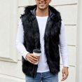 thumbnail image 4 of Faux Fur Vest for Men Thicken Warm Winter Vest Comfy Fuzzy Sleeveless Hooded Vest Outerwear Cozy Fleece Vest, 4 of 6