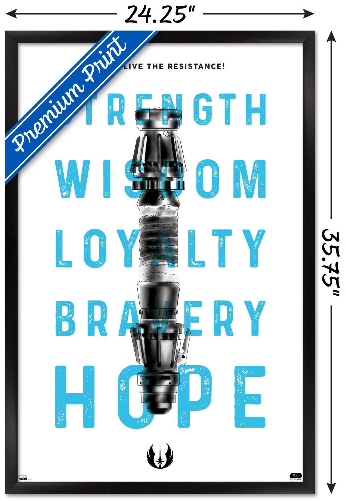 Star Wars: Saga - Lightsaber Text Wall Poster, 22.375" x 34", Framed