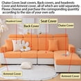 thumbnail image 6 of Wear-Resistant Universal Sofa Cover, Stretch Couch Cushion Slipcovers Replacement, Anti-Slip L Shape Sofa Covers, Chaise Lounge Slipcover Single Seat (orange), 6 of 8