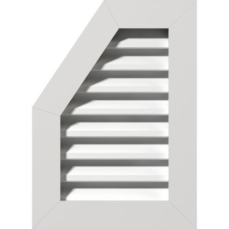 

18 W x 18 H Half Octagon Top Left (23 W x 23 H Frame Size): Functional PVC Gable Vent w/ 1 x 4 Flat Trim Frame
