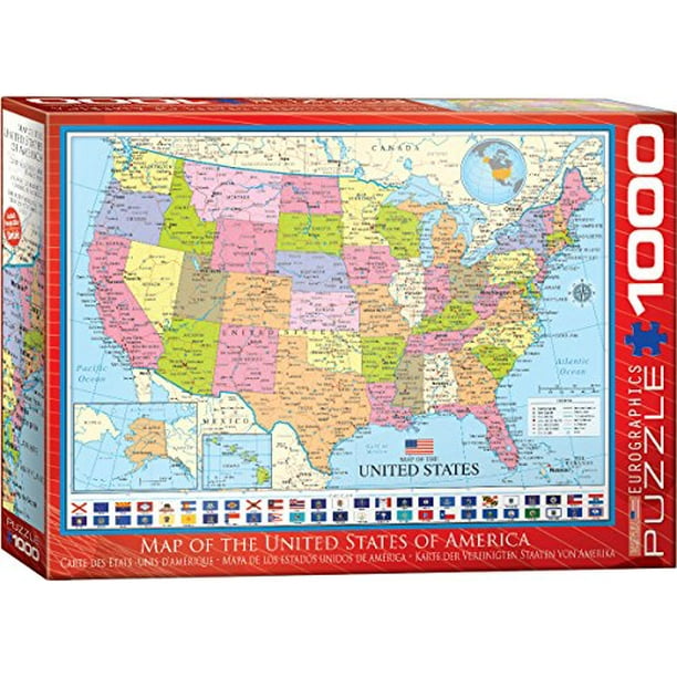 Eurographics Carte du Puzzle des États-Unis (1000 Pièces)