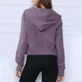 thumbnail image 3 of IROINNID Hoodie for Women Solid Casual Pullover Loose Long Sleeve Fall Basic Hoodie with Zipper Pocket,Purple, 3 of 6