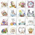 thumbnail image 1 of Almohada De Huevo De Conejo De Pascua, Decoraciones Para El Hogar De Pascua, Funda De Almohada Cuadrada Duradera Para Sofá, Librería, Fiesta Yuarrent HA044715-03, 1 of 5
