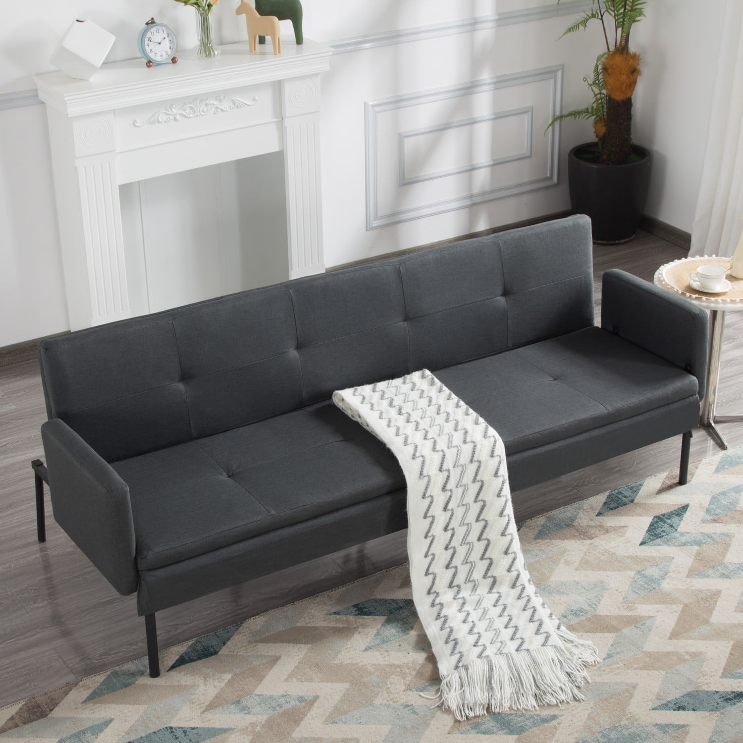 Gewnee Convertible Futon Sofa Bed, 74.8" Comfy Loveseat Sleeper Sofa with Adjustable Backrest Armrest,Small 2 Seater Futon Couch for Living Room,Bedroom