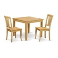 thumbnail image 2 of East West Furniture Oxford 3-piece Traditional Wood Kitchen Table Set in Oak, 2 of 4