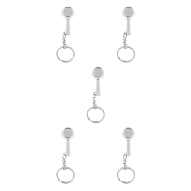 kurtrusly Keyring Key Chain Ring Coffee Accessories Stylish and Compact Silver Portafilter 2x2x2cm 5Set