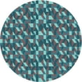 thumbnail image 1 of Ahgly Company Machine Washable Indoor Round Transitional Macaw Blue Green Area Rugs, 7' Round, 1 of 7