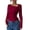 Dark Red, variant on Womens Early Fall Fashion Long Sleeve T Shirts Asymmetrical Ribbed Fitted Trendy Going Out Tops Y2K Outfits