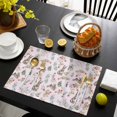 thumbnail image 3 of Pink Bunny Floral Easter Placemats Set of 8, Elegant Pastoral Spring Floral Rabbits Placemats for Dining Table, Place Mats for Kitchen Tabletop, Waterproof Wipeable Dining Table Mats Set, 3 of 9