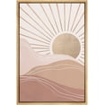thumbnail image 5 of PixonSign Framed Canvas Wall Art Shining Sun over Mountain Abstract Nature Painting Canvas Prints Boho Art Mid Century Modern Decor for Living Room Bedroom Dorm - 24"x36", 5 of 5