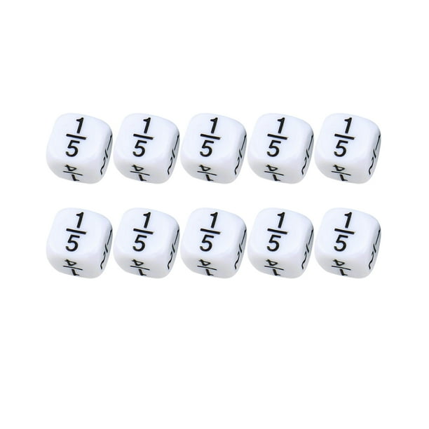 EeaseMX 10 dados de aprendizaje fraccionados, juguete educativo, divertido juego de dados.