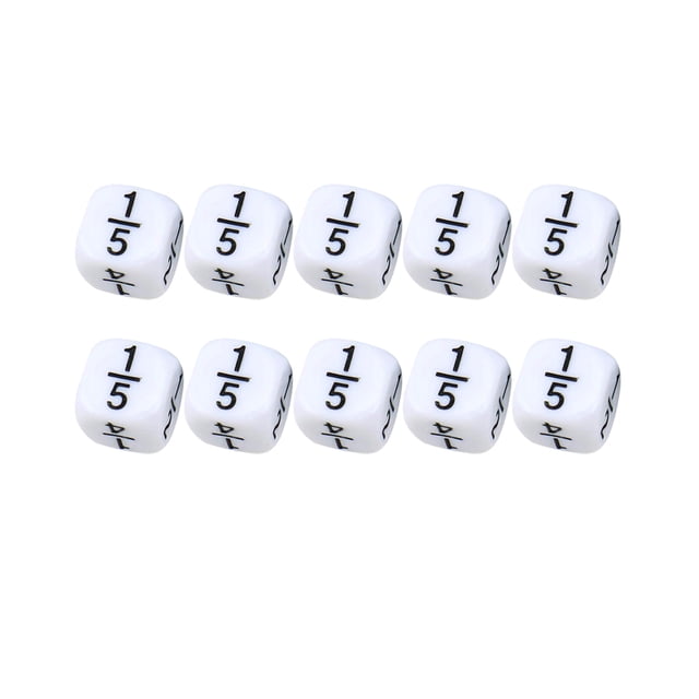 MasteelfCA 10PCS Fractional Learning Dices Educational Dice Toy Funny Dice Game Props