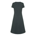 thumbnail image 4 of QLEICOM Women's Casual Loose Sundress Long Dress Short Sleeve Split Maxi Dresses Summer Beach Dress with Pockets Gray M, US Size: 6, 4 of 5