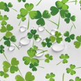 thumbnail image 4 of St. Patrick''s Day Clover Shower Curtain, Green Shamrock Leaves Shower Curtain for Bathroom, Spring Irish Festival Fabric Shower Curtain Set, Polyester 72x72 Inch 12 Pack Plastic Hooks, 4 of 6