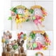 thumbnail image 3 of Corona decorativa de primavera, guirnalda redonda de huevos de conejito de Pascua con flores artificiales, Amarillo, 3 of 6