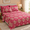 Burgundy Damask-King, variant on Home 6-piece Elegant Bed Sheet Set - King Rose Fldesign
