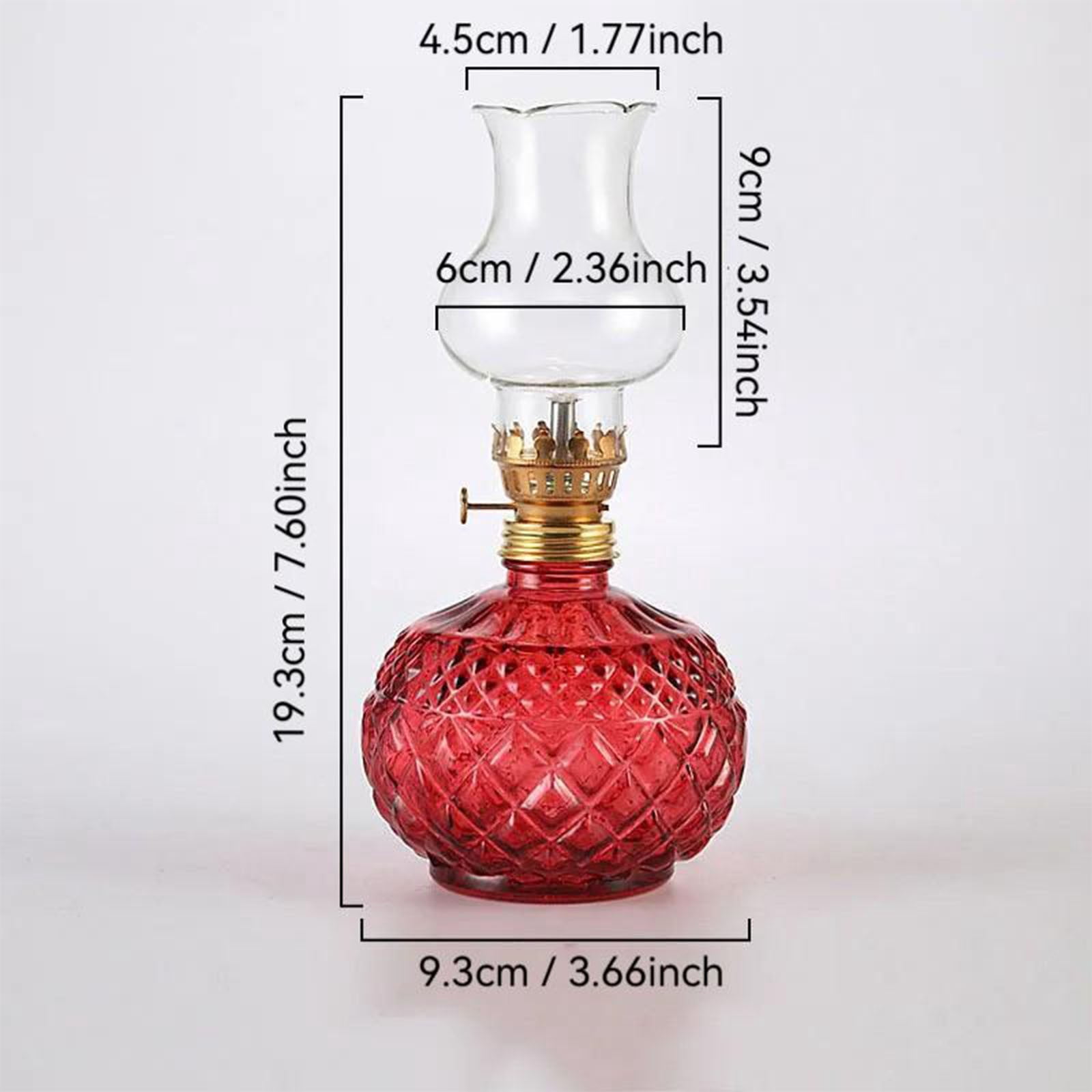 Vintage Style Oil Lamp with Glass Candle Holder, Vintage Glass Kerosene Lamp Lantern, Retro Glass Clear Kerosene Lamp Lantern, Clear Hurricane Oil Lamps for Table Centerpiece, Wedding Decor