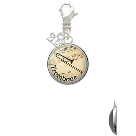 Silvertone Domed Music - Trombone - 2020 Clip on Charm