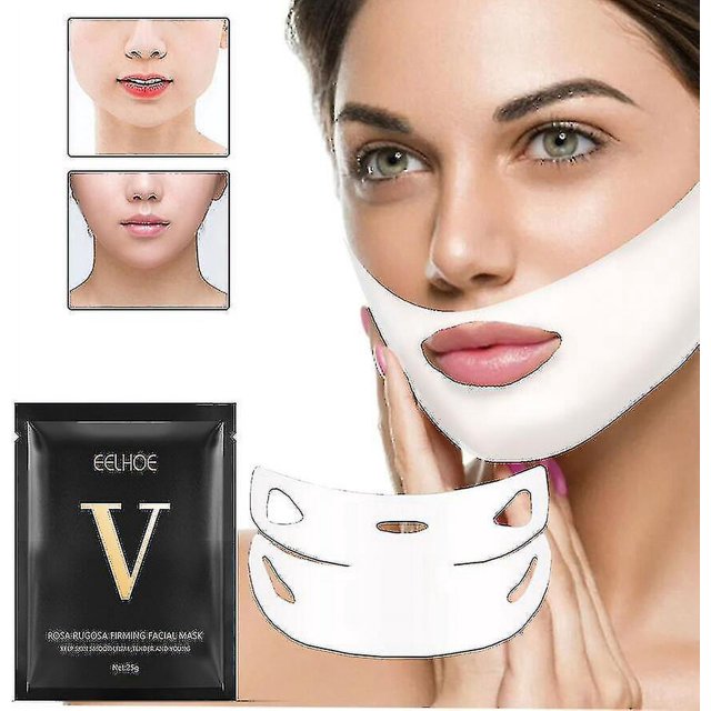 ZHAOCHENG Mascarilla reductora de papada en forma de V, correa adelgazante facial, mascarilla adelgazante en forma de V, cinta de elevación facial, mascarilla de elevación en forma de V