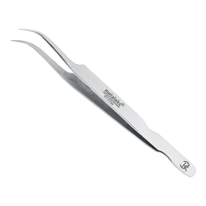 6PCS Complete Matt Finish Volume Tweezers Eyelash Extension Set With Black Magnetic Pouch  for Six Instruments