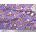 thumbnail image 3 of Soimoi Viscose Chiffon Fabric Skull & Begonia Floral Print Fabric by The Yard 42 Inch Wide, 3 of 3