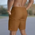thumbnail image 4 of Domuza Men's Classic-Fit Chino Short Summer Stretch Waist Cotton Twill Casual Dress Shorts with Pockets Light Brown L, 4 of 4
