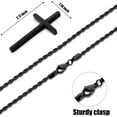 thumbnail image 4 of Cross Necklace for Men, Mens Cross Necklaces with 2.5mm Rope Chain, Stainless Steel Pendant Chain 16-28 Inch, 4 of 15
