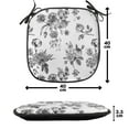 thumbnail image 4 of Black and White Chair Seating Cushion, Vintage Floral Pattern Victorian Classic Royal Inspired New Modern Art, Soft Seat Pads for Office with Anti-slip Backing, 16"x16", White and Black, by Ambesonne, 4 of 7