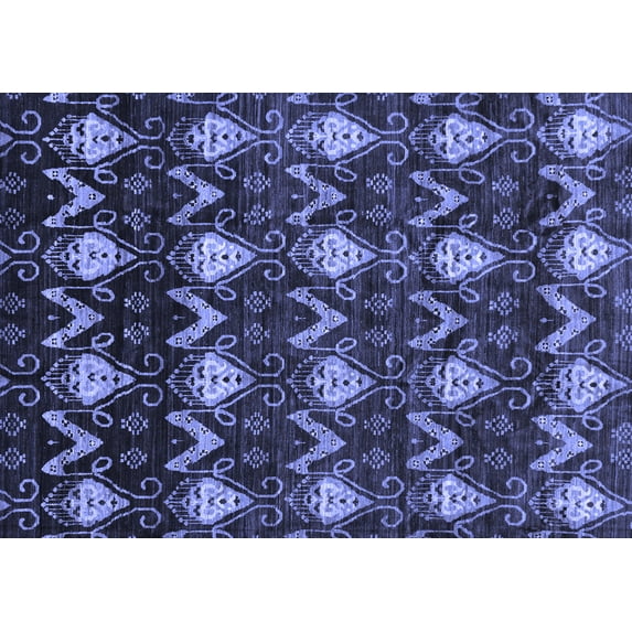 Ahgly Company Machine Washable Indoor Rectangle Abstract Blue Modern Area Rugs, 2' x 4'