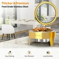 thumbnail image 3 of ROVSUN 6QT 2 Pack Gold Chafing Dishes for Buffet, Roll Top Chafing Dish Buffet Set, Round Chafers and Buffet Warmers Sets with Glass Lid & Serving Tong for Parties Weddings Catering Events Dinners, 3 of 8