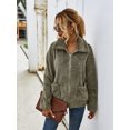 thumbnail image 1 of REDHOTYPE Women's Button Long Sleeve Brushed Jacket Coats with Pockets, 1 of 5