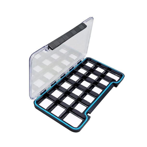 Caja de moscas impermeable, contenedor con anzuelos magnéticos para pesca, soporte para moscas, mosca seca 18 rejillas