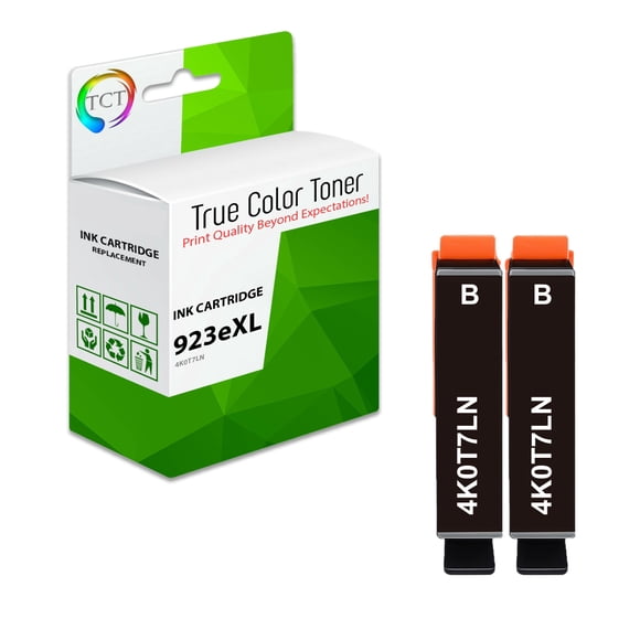 TCT 923XL High Yield Ink Cartridge 2 Pack - Compatible Replacement for HP 923eXL 4K0T7LN Black Works with HP OfficeJet pro 8120 8122e 8130 8132e 8134e 8135e 8138e 8139e Printers (1,000 Pages)