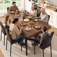 thumbnail image 2 of ANPOO 7 Pieces Dining Table & Chairs Set for 4-8 People, 71 Inch Kitchen Table with 6 Chairs, Rectangle Dining Table with Metal Legs for Dining Room, Living Room, 2 of 8