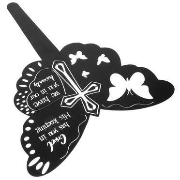 Grave Marker Cemetery Memorials Garden Sign Decor Stake Flowers for Metal Bow Tie Iron
