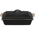 thumbnail image 1 of Le Creuset Stoneware Heritage Covered Rectangular Casserole, 4 qt. 12" x 9", Licorice, 1 of 4