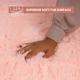 thumbnail image 5 of IR Imperial Rooms Solid Collection Shaggy 5x7Ft Rectangle Rug for Bed Room Faux Fur Rug Pink, 5 of 10