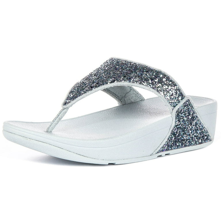 FitFlop Womens Lulu Multi Tonal Glitter Toe Post PU Quiet