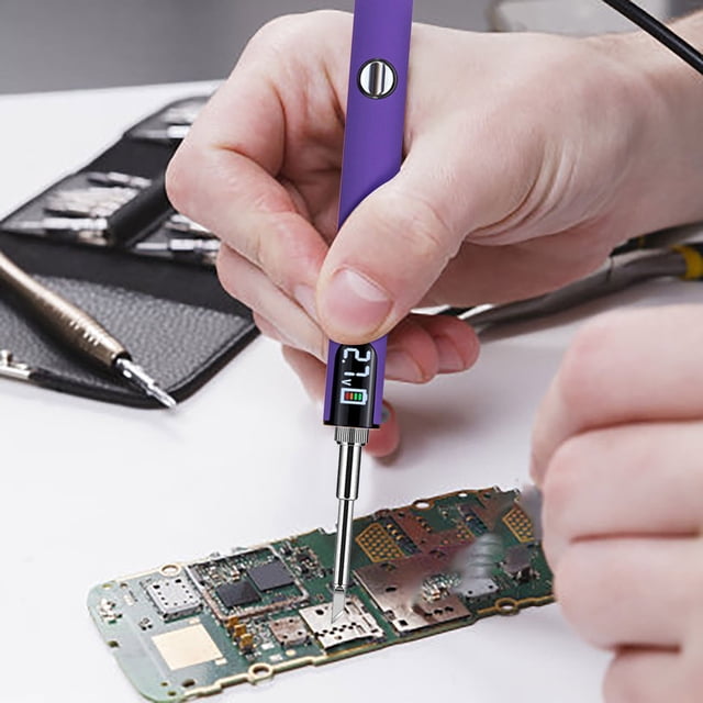 Boreal Craft Soldering I R On 650mAh USB Rechargeable Pen Shaped Design Soldering Ir On With 4 Connectors & Charging LED Digital Display Adjustable Temperature Soldering Kit Tilting Angle Plate String
