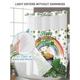 thumbnail image 6 of No Hook Shower Curtain with Snap-in Liner, St Patricks Day Waterproof Fabric Bathroom Curtains, Green Shamrock Spring Rainbows Gnomes Bath Curtains & Mesh Top Window 72"x84" Long, 6 of 9