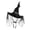 A001- Style A, variant on Witch Hat Purple Ruched Design with Lace Veil and Hanging Accent for Halloween Party Themed Events Accessory