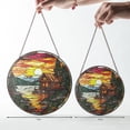 thumbnail image 3 of Rustic Cabin Sunrise Stained Glass Ornament, Ideal for Nature Lovers and Cozy Home Decor, Perfect for Window Art and Car Decoration, Lightweight and Durable - Window Hanging Glass, Car Decoration, 3 of 5