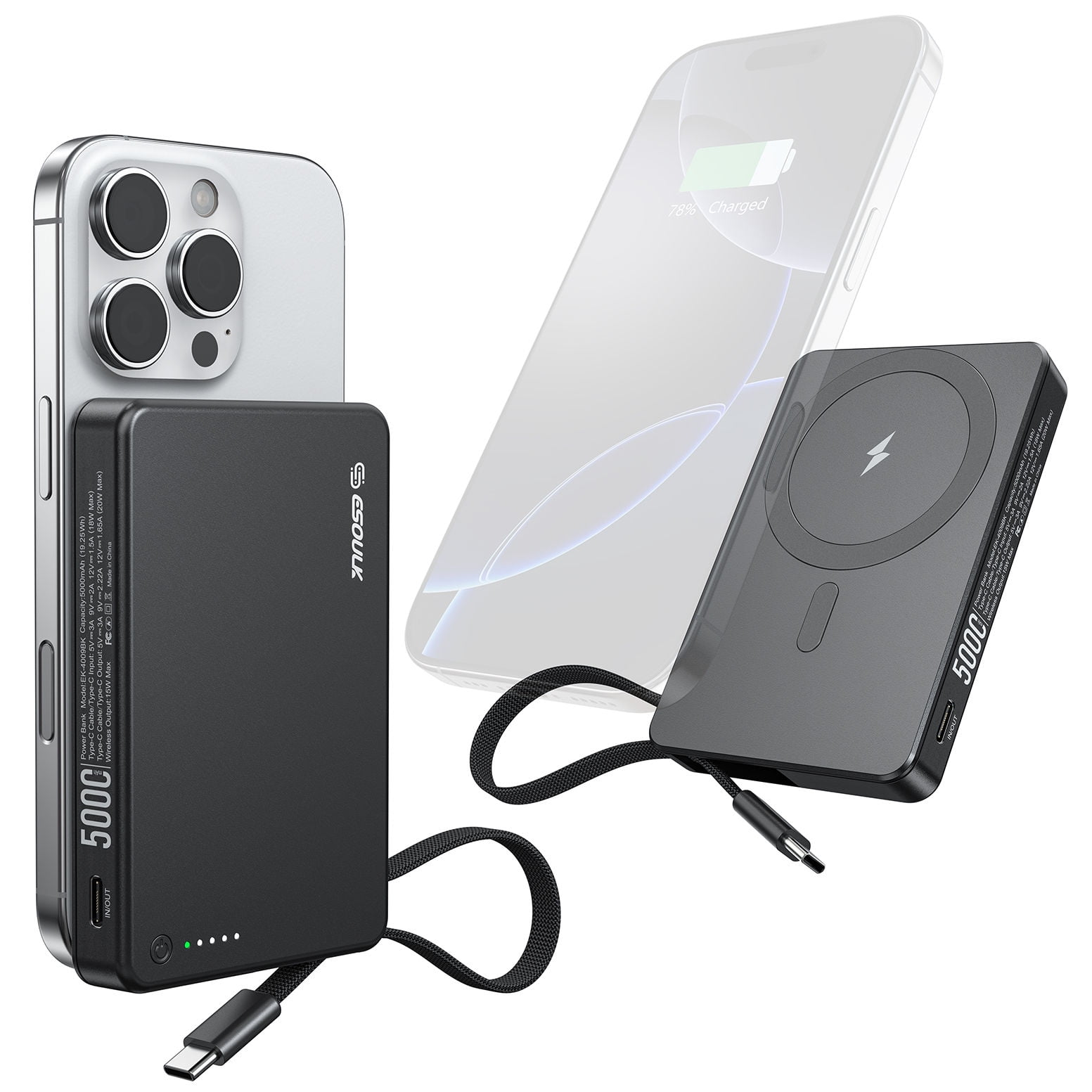 スマホアクセサリー Anker Power Bank 10000mAh USB-C 3-in-1 Anker Nano 3-in-1 Portable Charger, 10,000mAh Power Bank, Built-in