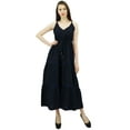thumbnail image 2 of Bimba Women's Sundress Long Maxi Drawstring Waist Spaghetti Strap Dresses, 2 of 9