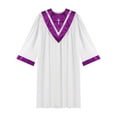 thumbnail image 3 of iiniim Robe de Chorale d'Église Unisexe avec Étole en V Robe de Collation des Grades pour Université École Secondaire Ado Bachelier Violet M/160, 3 of 4