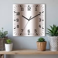thumbnail image 6 of White Brown Wooden Wall Clock Silent Non Ticking, Modern Gradient Vertical Stripes Geometric Square Wall Clocks Battery Operated, Decor Clock for Home Office, Living Room, Kitchen, 10 Inch, 6 of 9