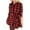 Short Style Red, variant on FANCYINN Women Long Sleeve Plaid Pattern Tunic Tops Shirt Casual Fall Christmas Dress Green & Pink L